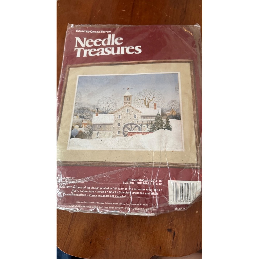 Needle Treasures Yankee Ingenuity 1986 Cross Stitch kit  02563 Winter Mill 16x12